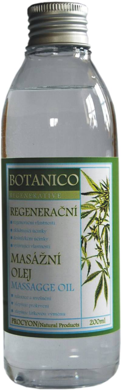 Konopný regenerační stimulační masážní olej 200ml 
