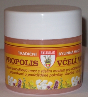 Propolisová mast s včelím voskem  a kapkou medu