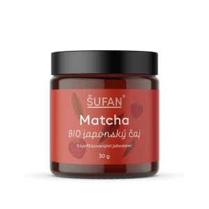 BIO japonský čaj Matcha s lyofilizovanými jahodami - 30 g