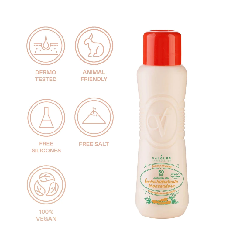 Hydratační opalovací mléko na obličej a těla z mrkve SPF 50 - 500 ml
