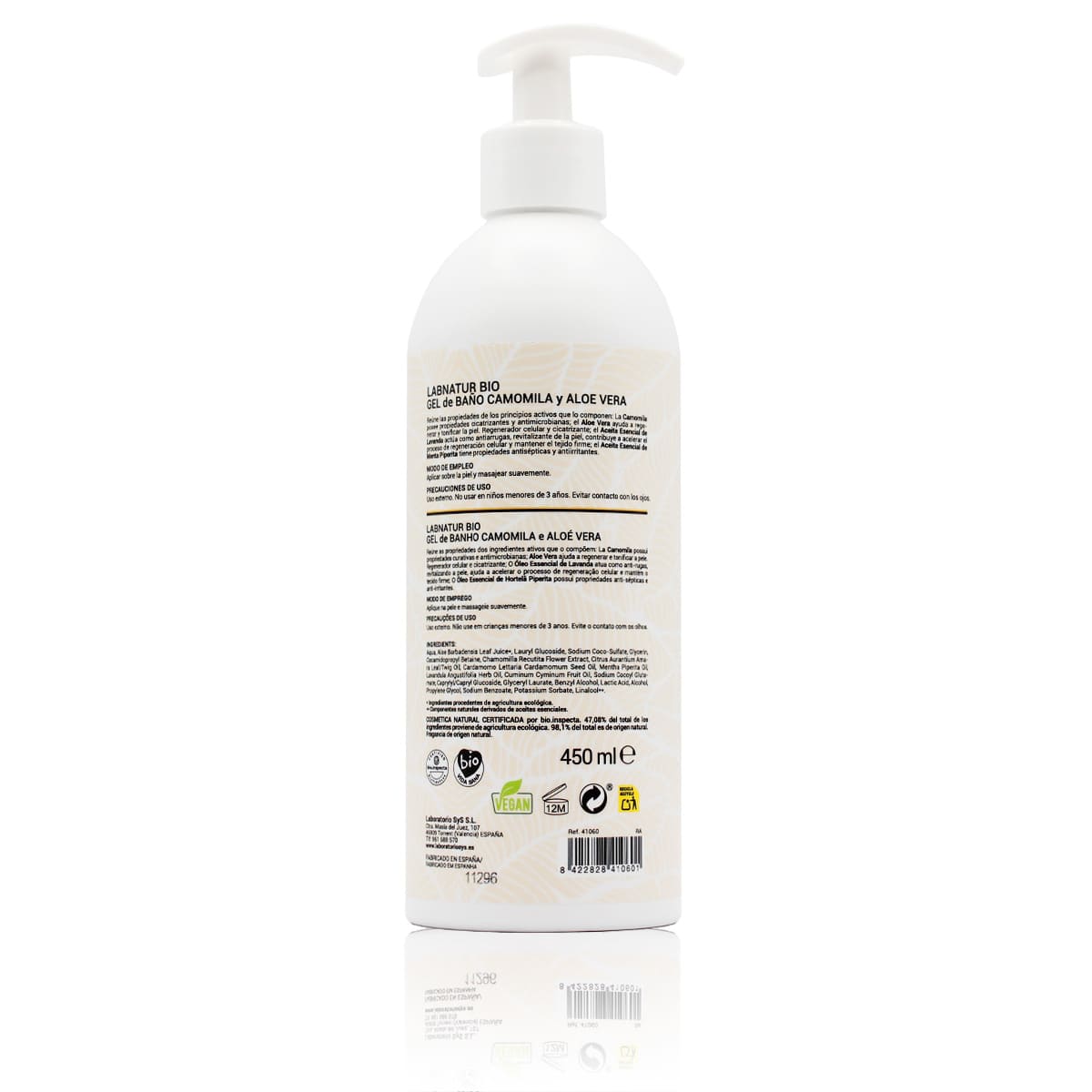 Heřmánek a aloe vera sprchový gel 450ml Labnatur Bio
