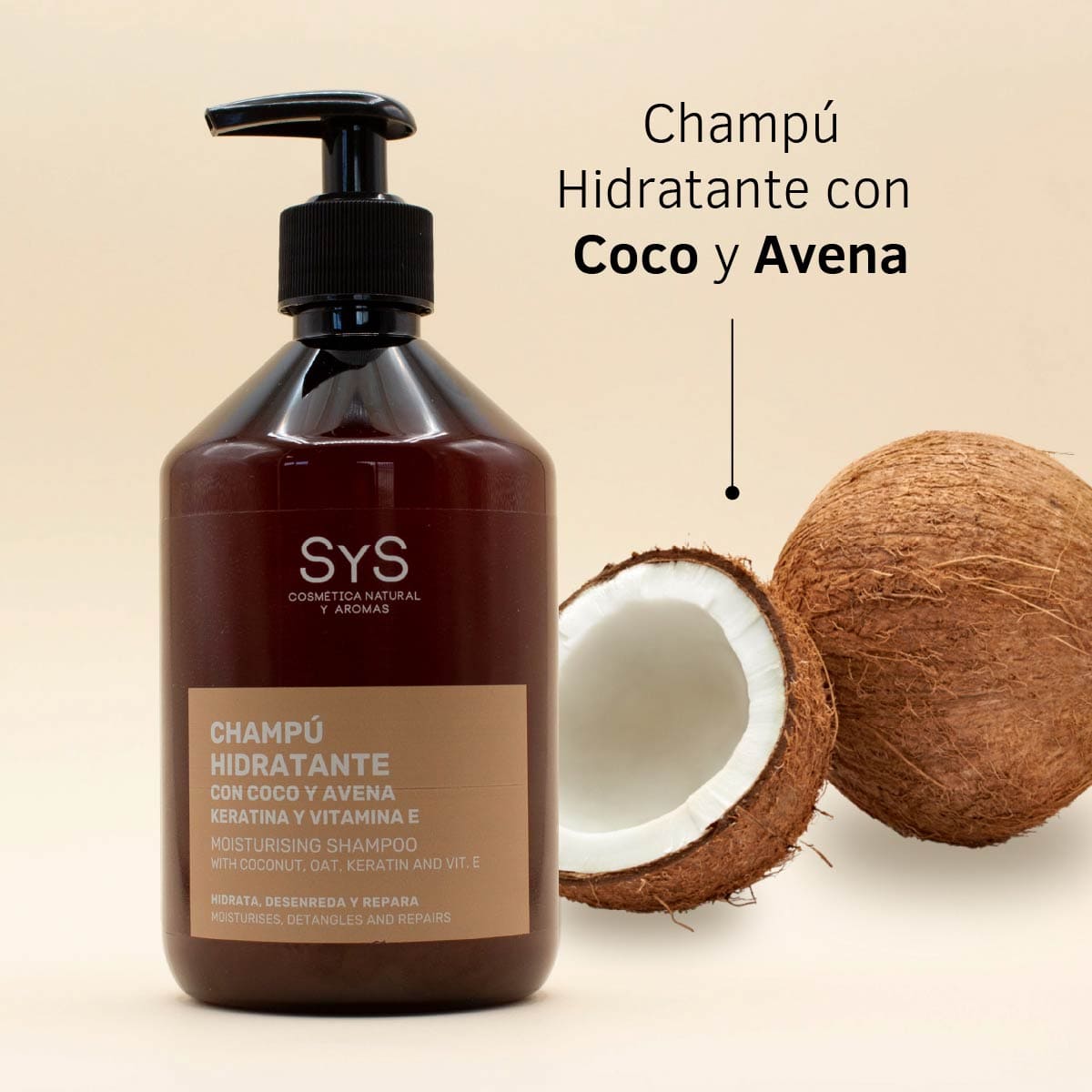 Kokosovo-ovesný hydratační šampon s keratinem 500ml Labnatur