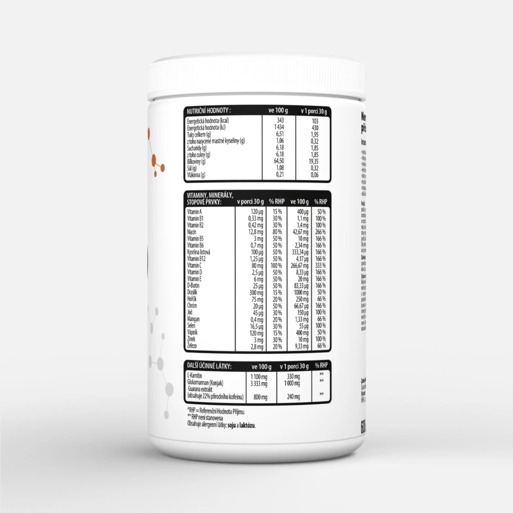 Funkční zdravá strava Nero FOOD Cappuccino, 600g, 20 porcí