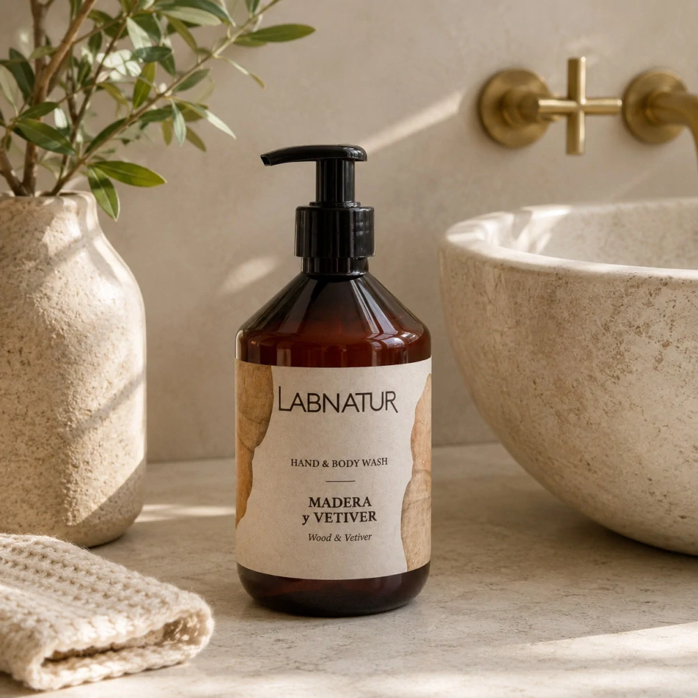 Mýdlo na ruce a tělo Wood a Vetiver - 500 ml Labnatur