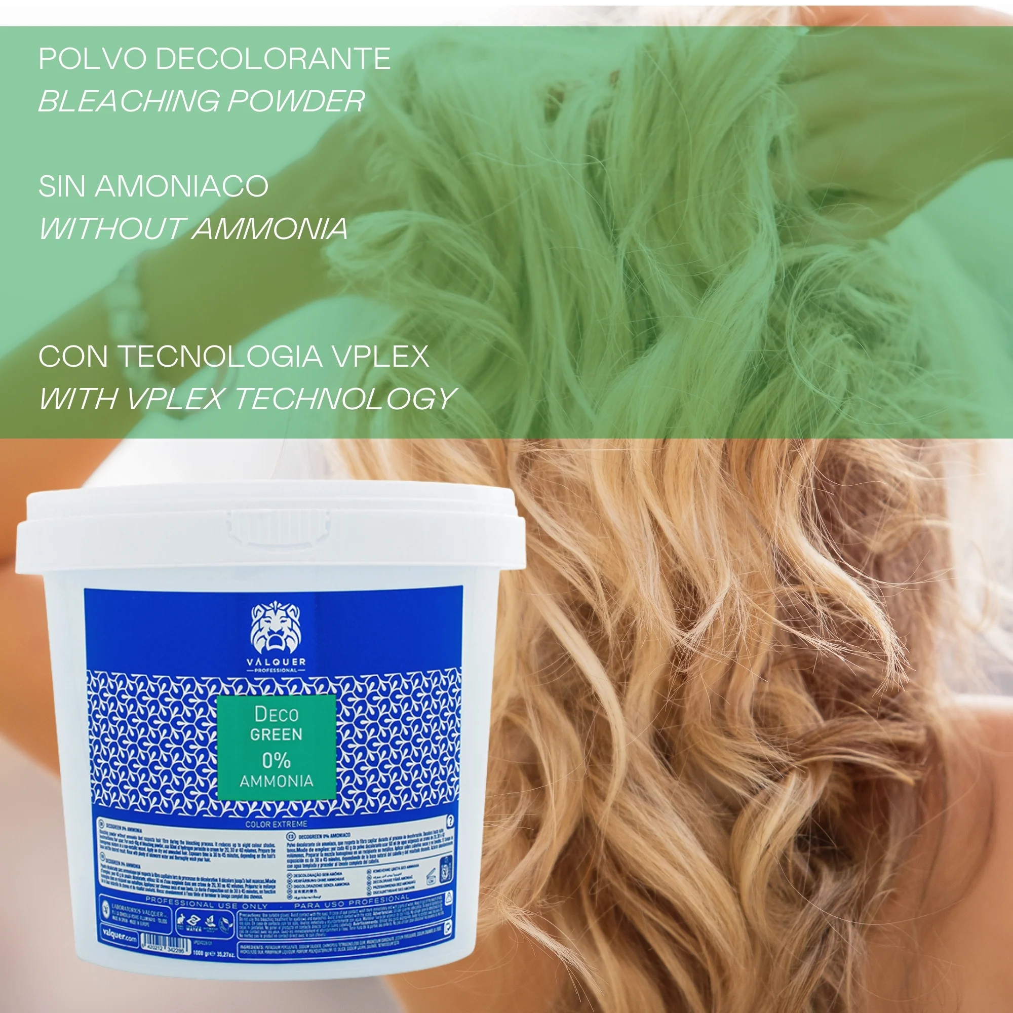 Bělicí prostředek bez amoniaku - Decogreen Powders 0% - 1000 g