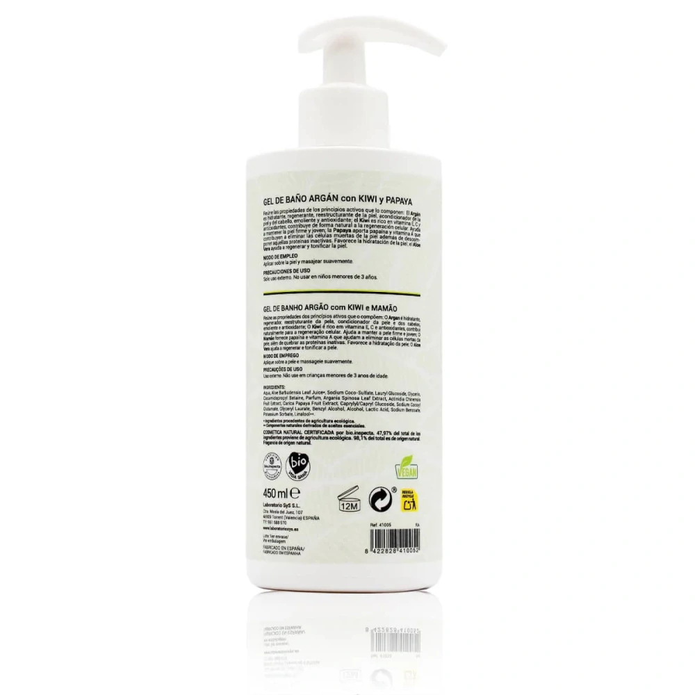 Arganový, kiwi a papájový sprchový gel 450ml Labnatur Bio