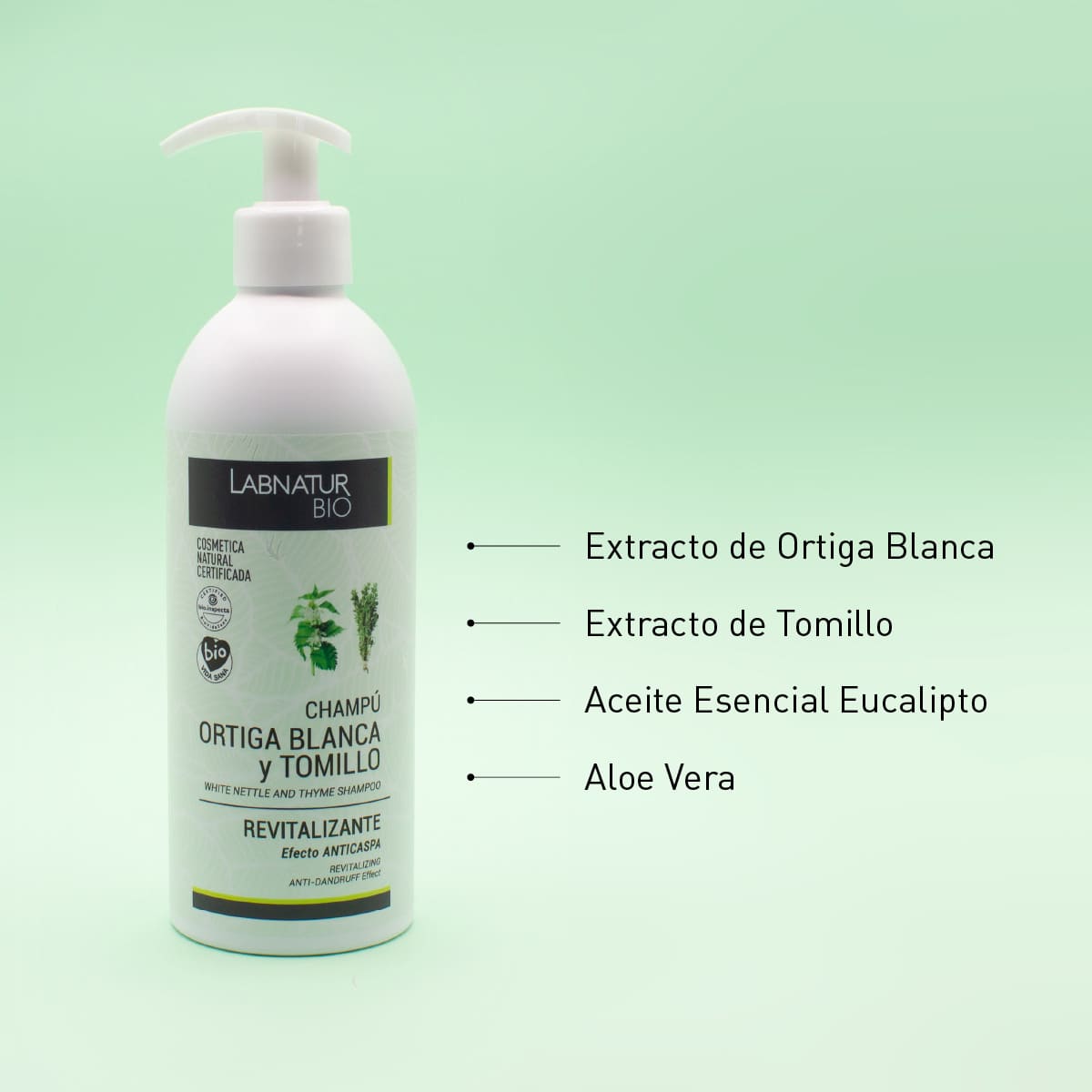 Labnatur Bio Revitalizační šampon s bílou kopřivou a tymiánem 450ml
