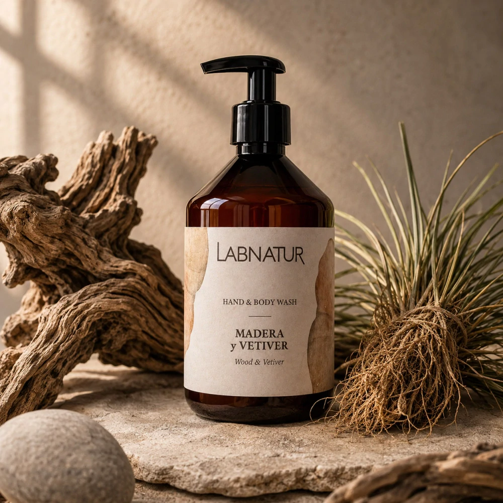 Mýdlo na ruce a tělo Wood a Vetiver - 500 ml Labnatur